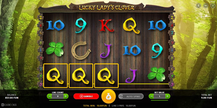 Lucky Lady's Clover slot machine gameplay